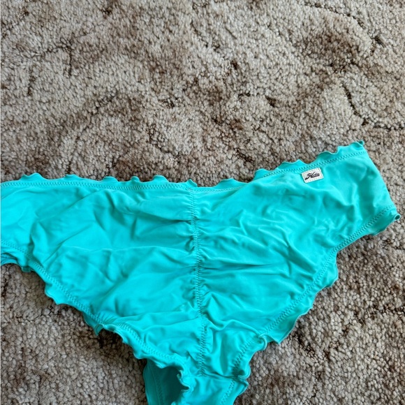 Turquoise Ruffle Bikini Bottom - Picture 2 of 3